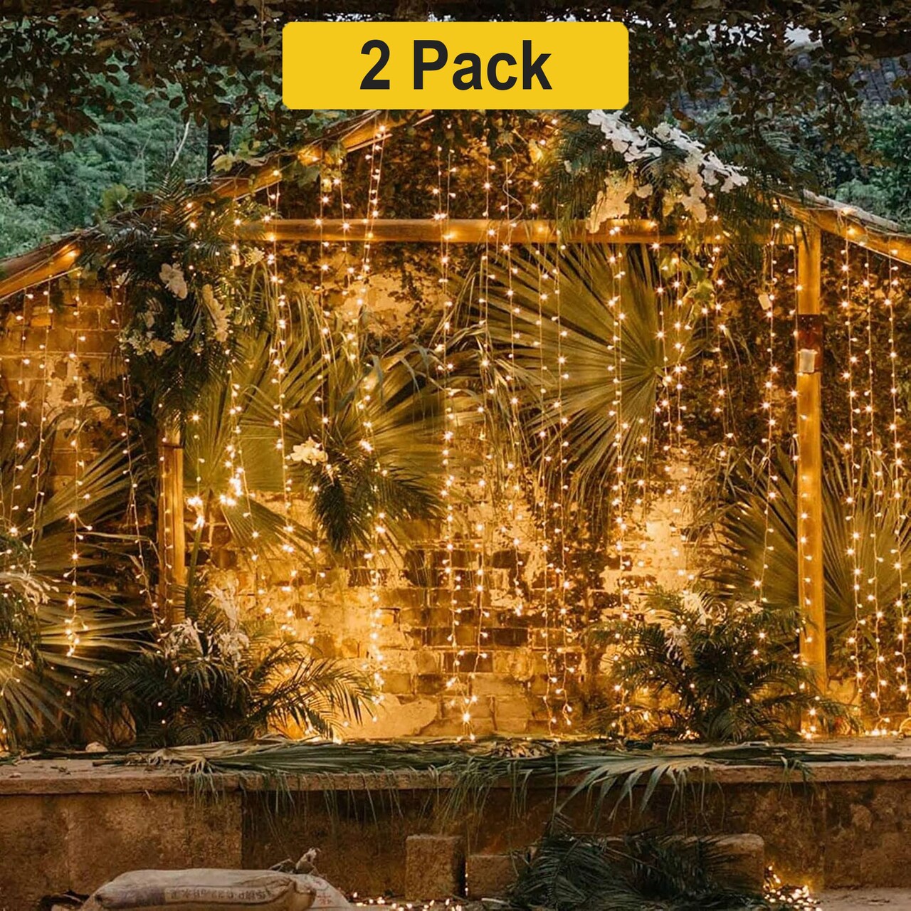 Christmas Special 96 LED Battery Operated 6 Strand Curtain Light